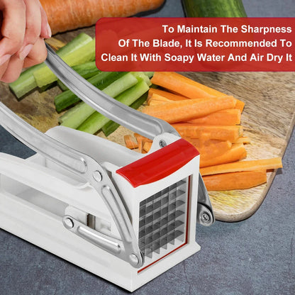 French Fry Cutter – Manual Potato Chipper with 25/49-Hole Blades