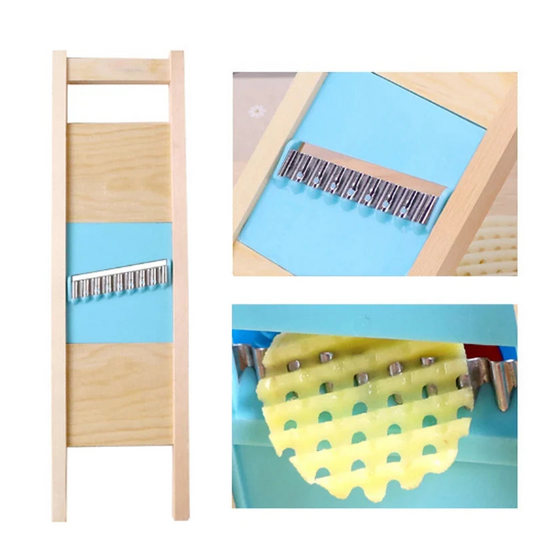 Stainless Steel Fries Grid Cutter – Wavy Potato Chopper