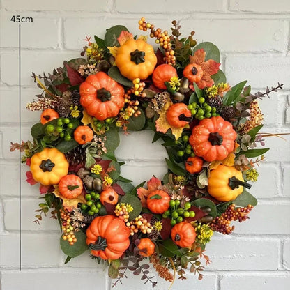 Christmas Autumn Berry Pumpkin Front Door Wreath