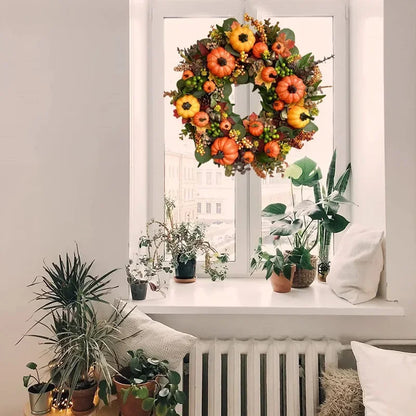 Christmas Autumn Berry Pumpkin Front Door Wreath