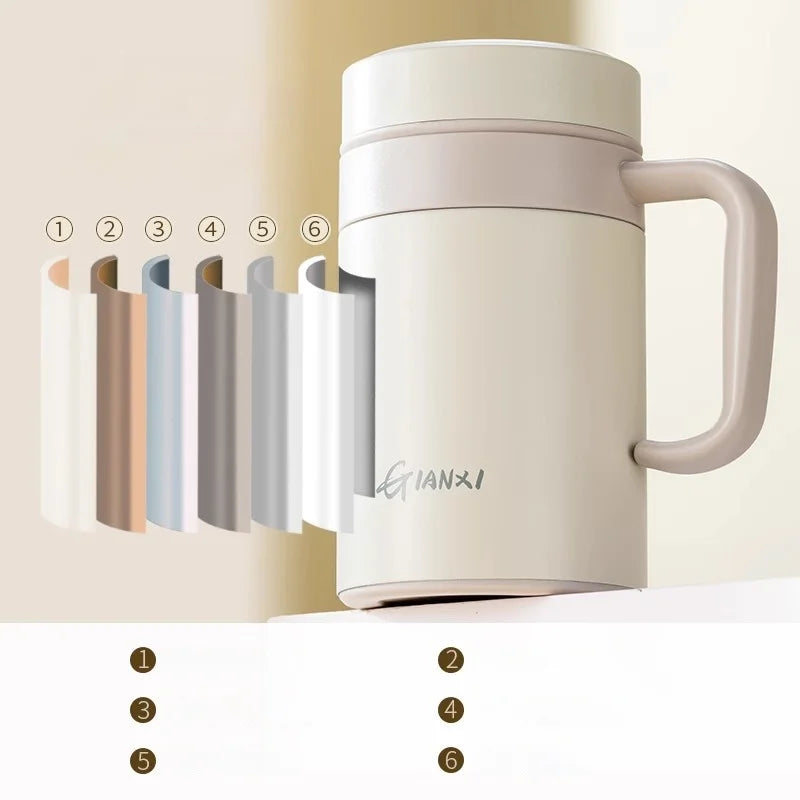 Premium Large-Caliber Thermos Cup 500ML White