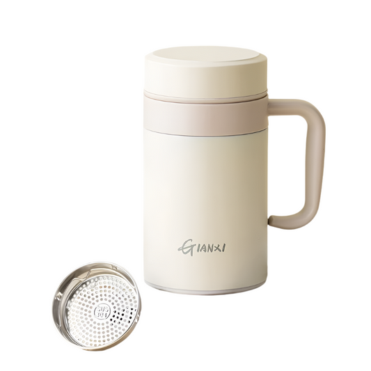 Premium Large-Caliber Thermos Cup 500ML White