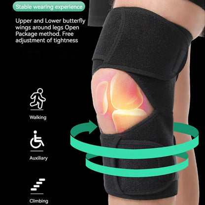 Adjustable Knee Booster Brace Strong Patella Support Black