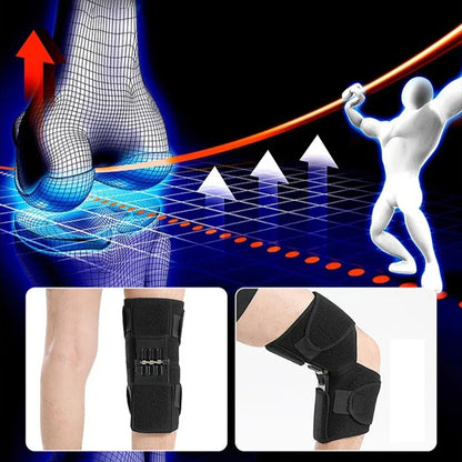 Adjustable Knee Booster Brace Strong Patella Support Black