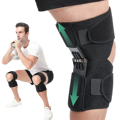Adjustable Knee Booster Brace Strong Patella Support Black