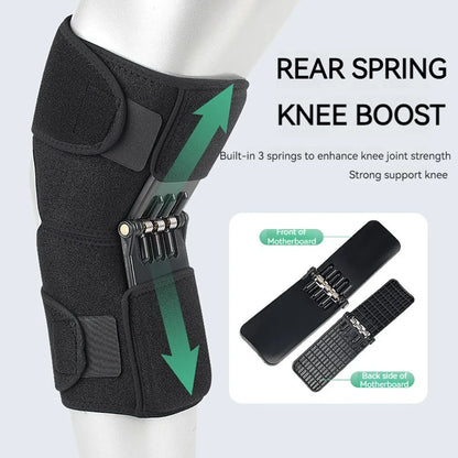 Adjustable Knee Booster Brace Strong Patella Support Black