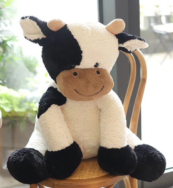 Kawaii Sitting Milk Cow Plush Toy