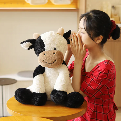 Kawaii Sitting Milk Cow Plush Toy