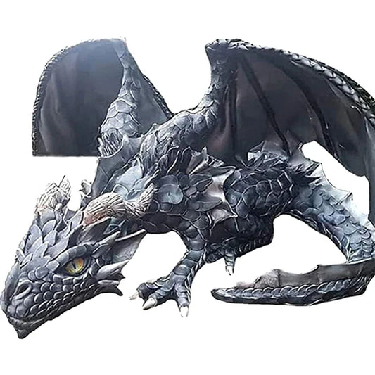 Garden Squatting Dragon Sculpture Guardian Statue Gothic Decor