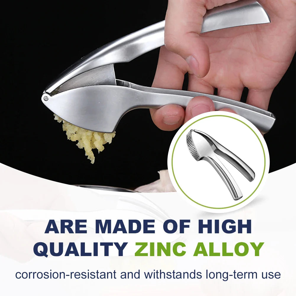 Stainless Steel Garlic Press – Effortless Garlic Mincer & Crusher