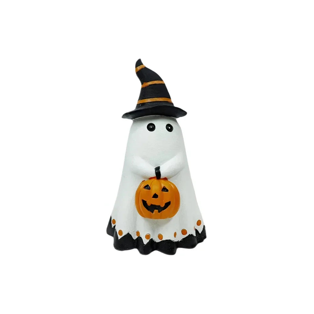 Ghost Pumpkin Figurine Halloween Resin