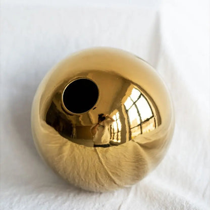 Golden Ball Ceramic Vase for Flower Arrangements