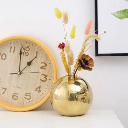 Golden Ball Ceramic Vase for Flower Arrangements