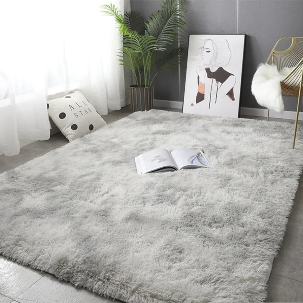 Plush Gray Carpet for Living Room