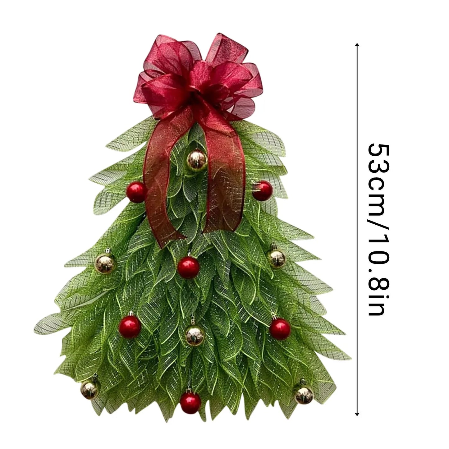 Hanging Christmas Tree Fabric Wreath Front Door Decoration