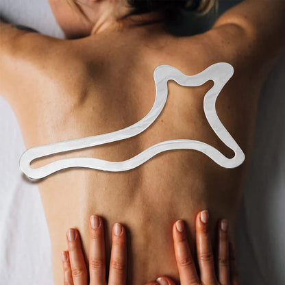Stainless Steel Gua Sha Scraping Massage Tool Muscle Scraper Silver