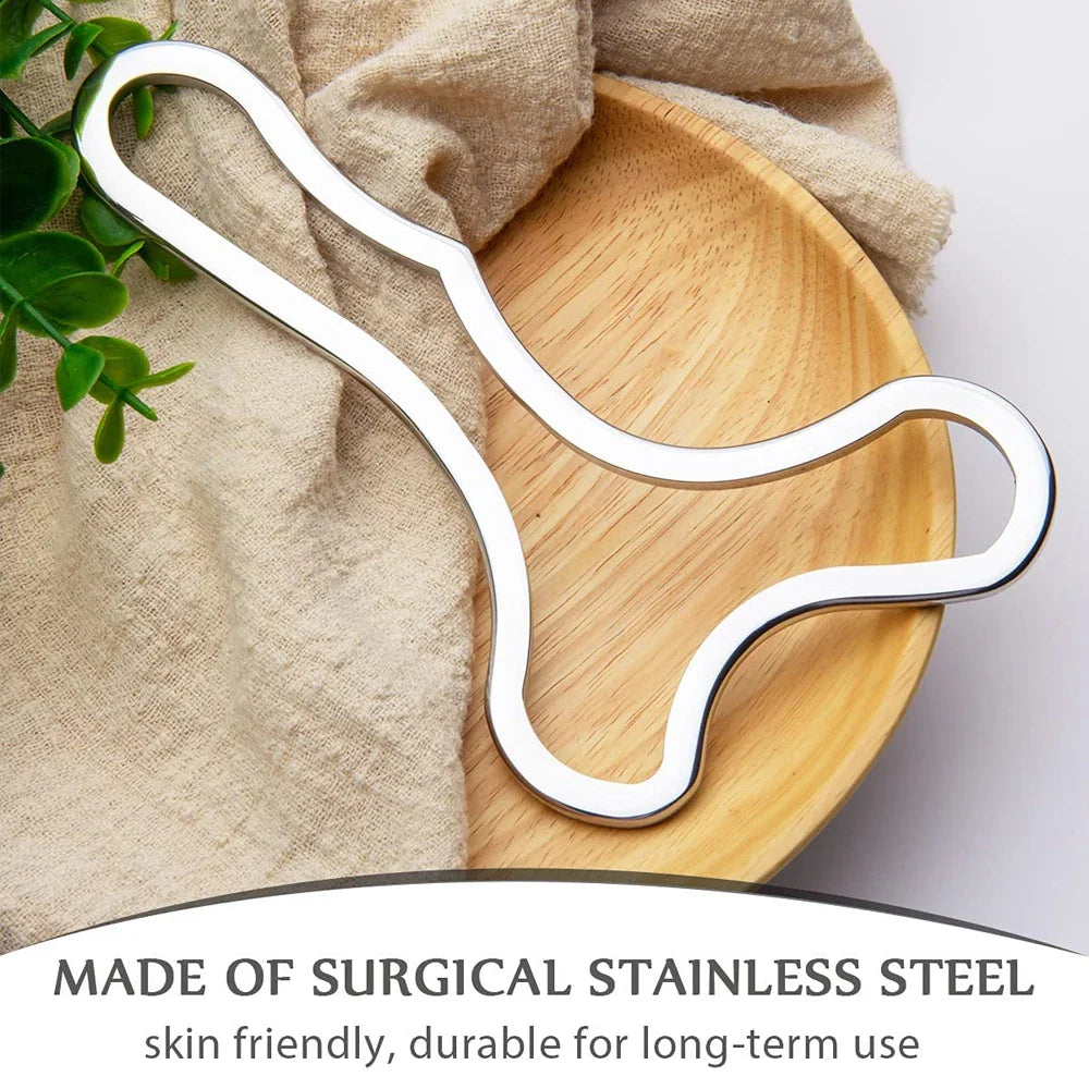 Stainless Steel Gua Sha Scraping Massage Tool Muscle Scraper Silver