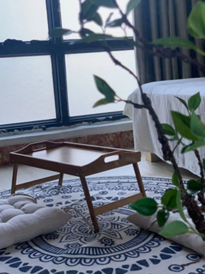 Foldable Laptop Stand & Breakfast Tray - Cozy Bedroom Desk