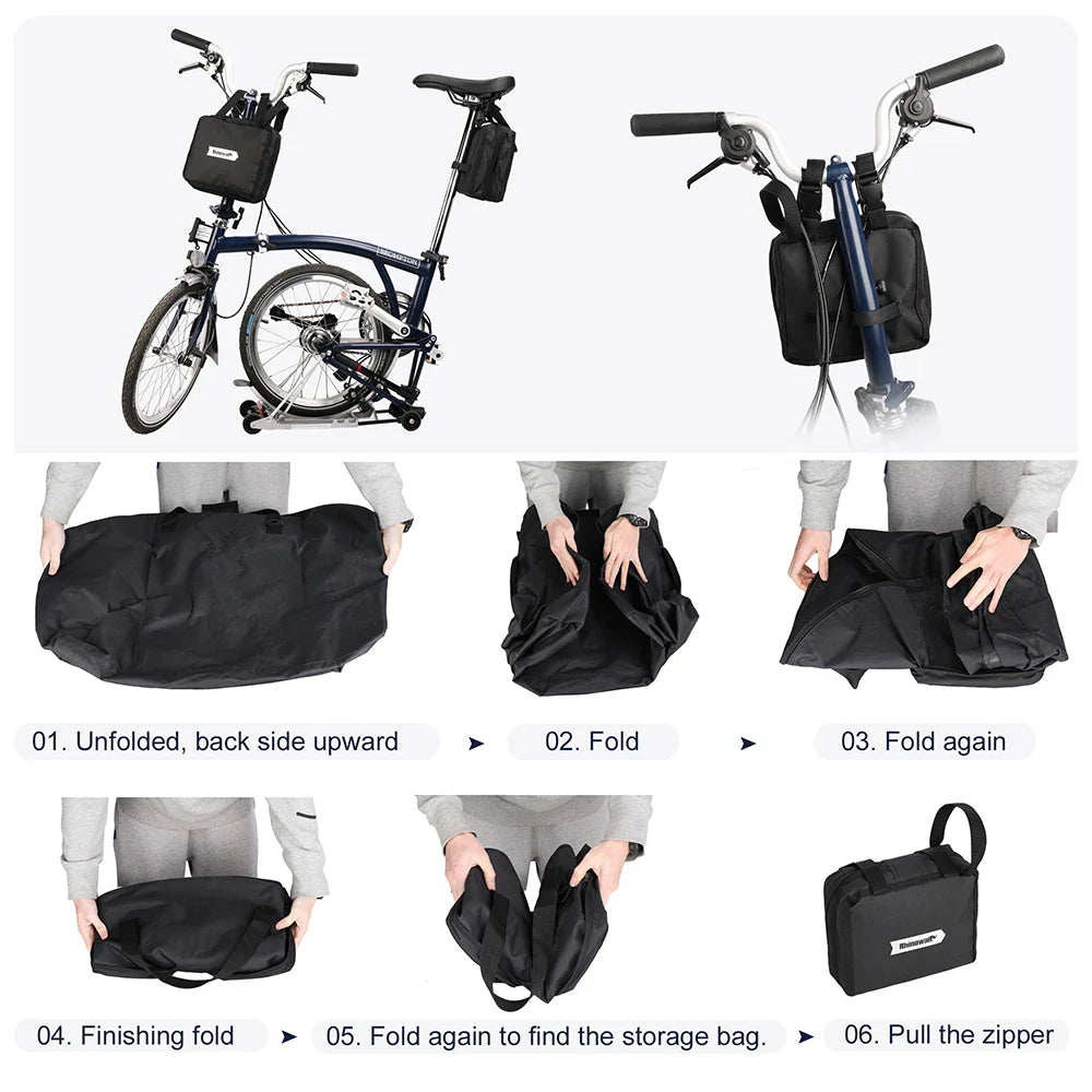 20-Inch Waterproof Bike Carrying Bag PU Storage Bag Black