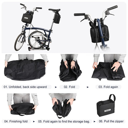 20-Inch Waterproof Bike Carrying Bag PU Storage Bag Black