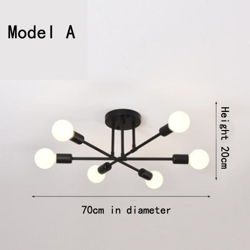 Modern Long Pole Rotating Ceiling Lamp