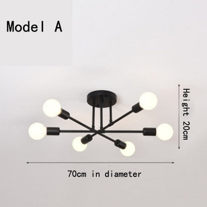 Modern Long Pole Rotating Ceiling Lamp