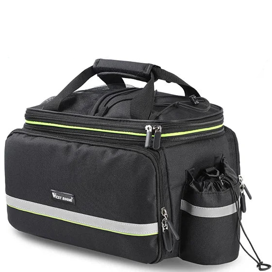 3-in-1 Waterproof Bike Trunk Bag Canvas Travel Luggage Black