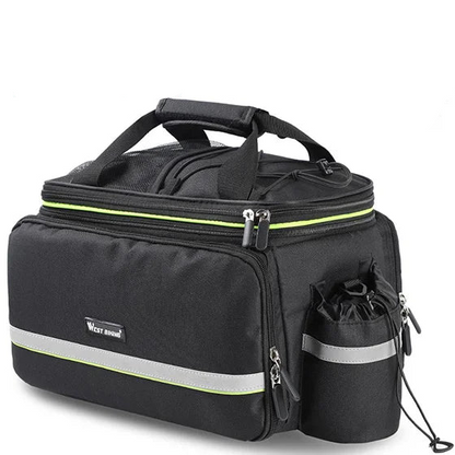 3-in-1 Waterproof Bike Trunk Bag Canvas Travel Luggage Black