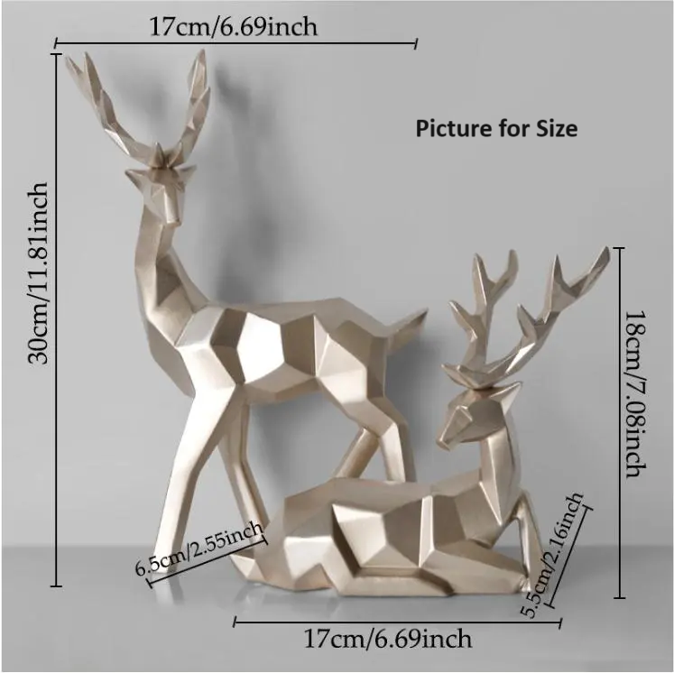 Nordic Elegance: White Resin Deer Statue for Chic Home Decor