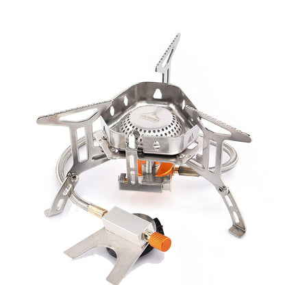 Camping Wind Proof Gas Burner Outdoor Strong Fire Stove Heater Tourism Equipment Supplies Tourist Kitchen Survival Trips