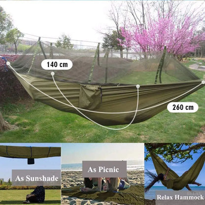 2-Person Camping Hammock with Mosquito Net