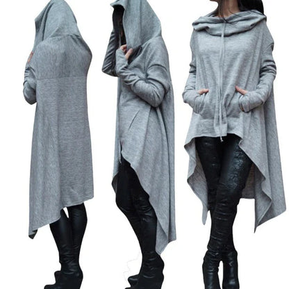Longline Hooded Cape Sweatshirt