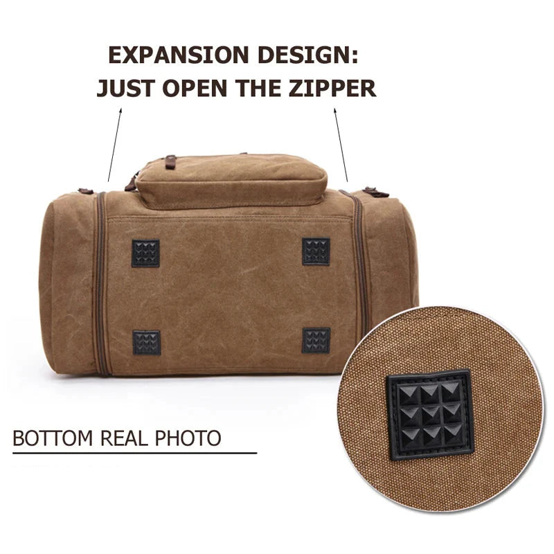 Canvas Travel Bag Carry-On Coffee Brown