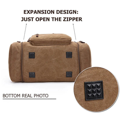 Canvas Travel Bag Carry-On Coffee Brown