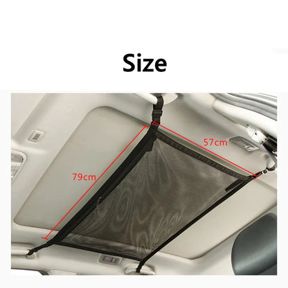 SUV Car Ceiling Storage Net Breathable Mesh Roof Cargo Organizer Black