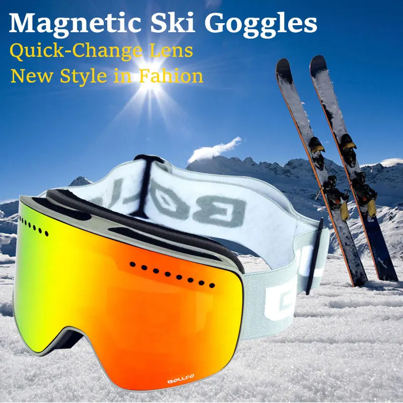 Magnetic Ski Goggles Double Layer Polarized Lens