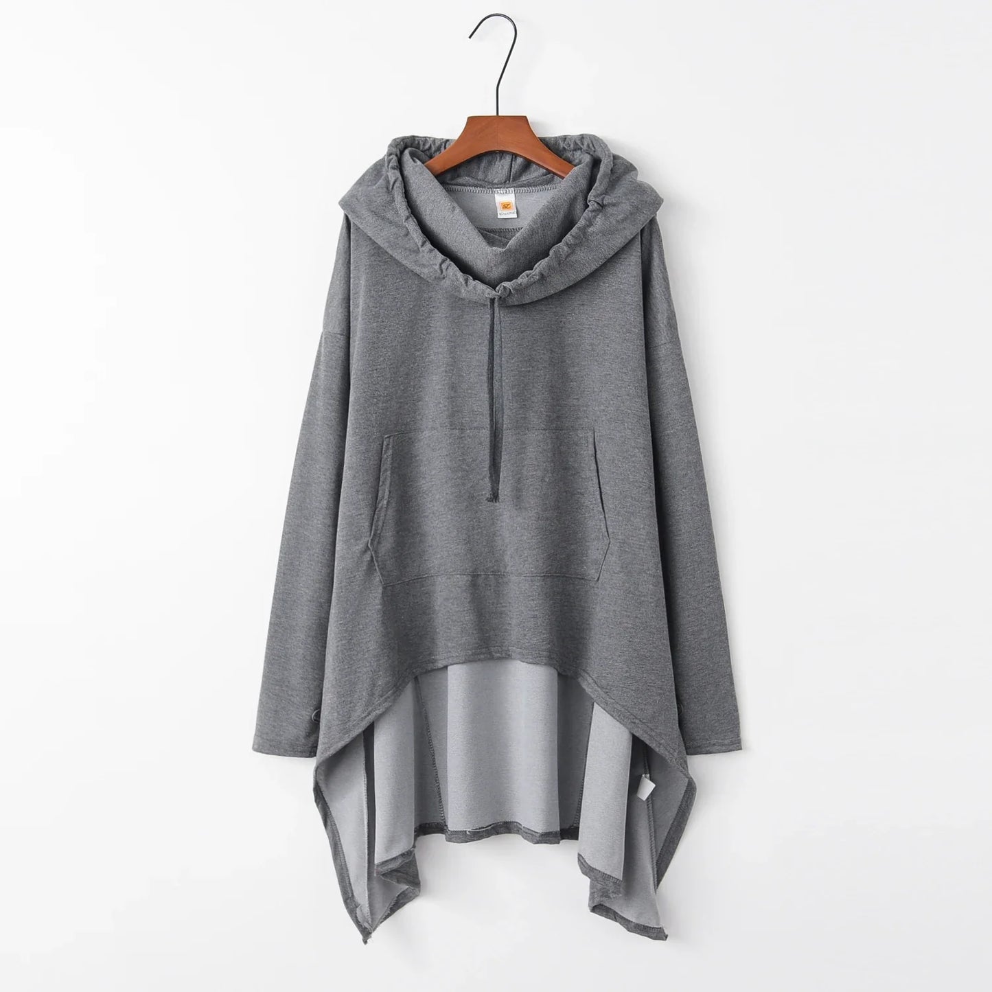 Longline Hooded Cape Sweatshirt