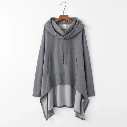 Longline Hooded Cape Sweatshirt