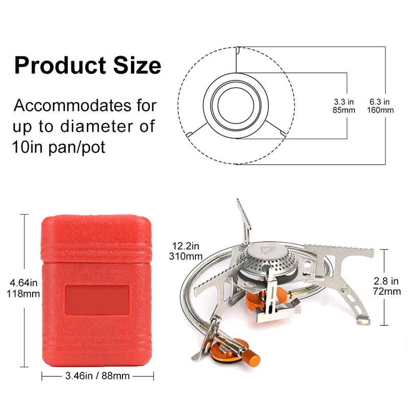 Portable Camping Gas Stove Silver