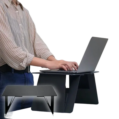 Portable Laptop Desk Stand: Foldable & Adjustable, Ideal for Bed, Couch, Office - Black