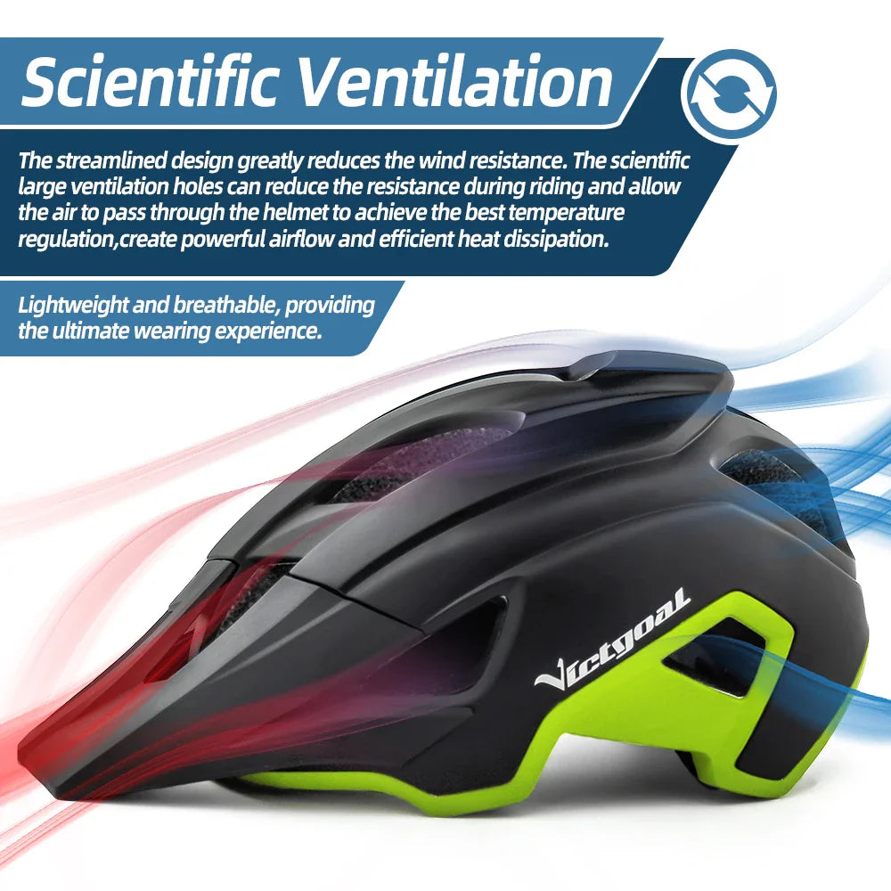 LED Bike Helmet Magnetic Goggles Sun Visor Green