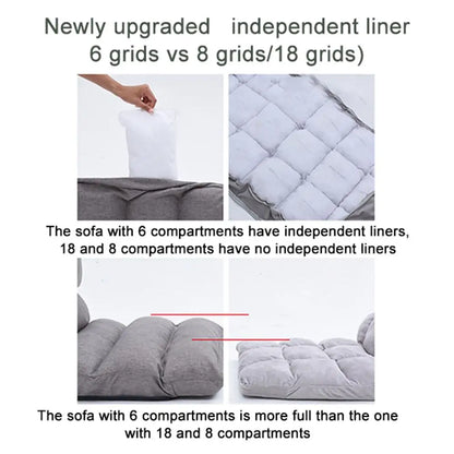 Adjustable Floor Gaming Sofa Chair - Padded Lounger with Back Support