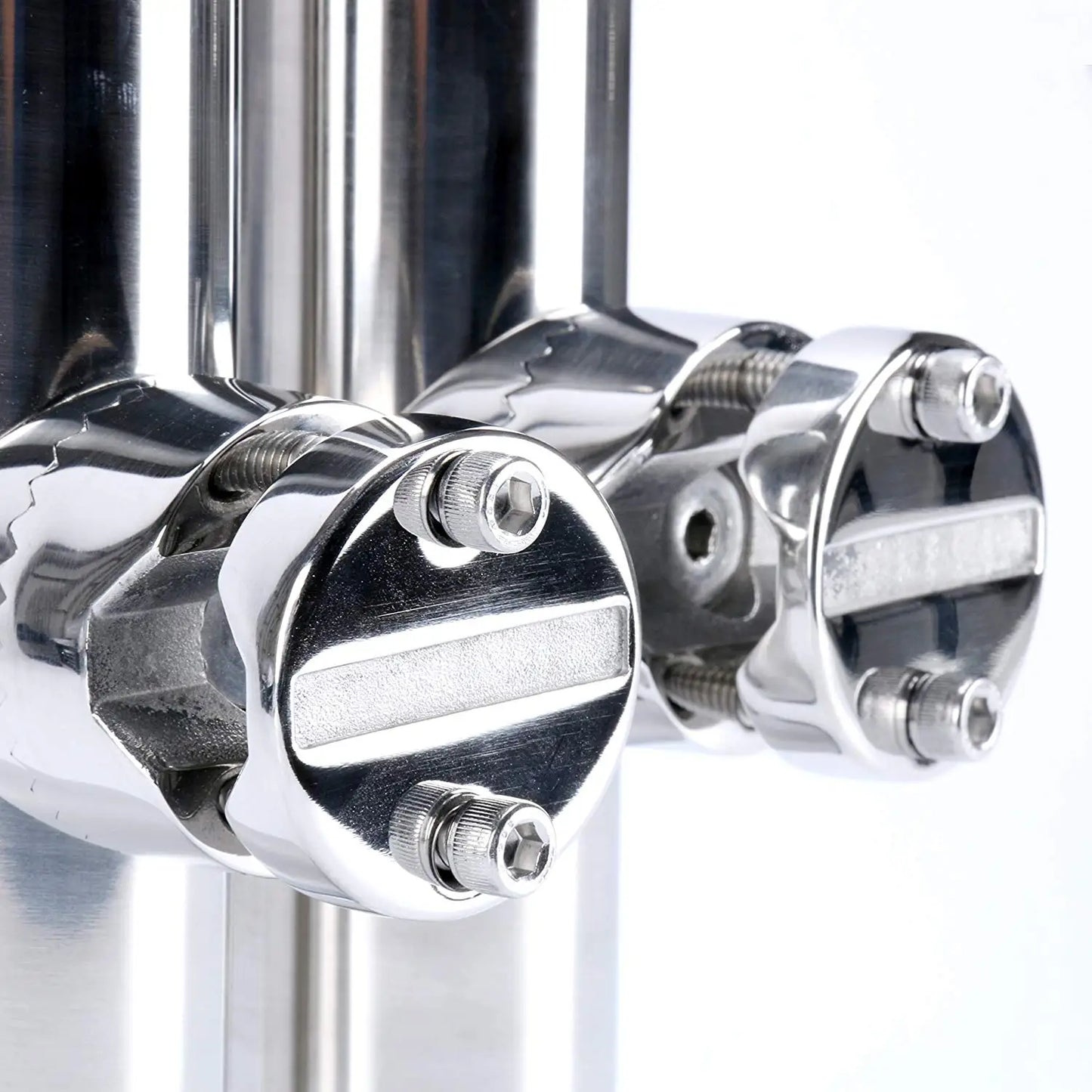 2PCS Stainless Steel Clamp-On Fishing Rod Holders