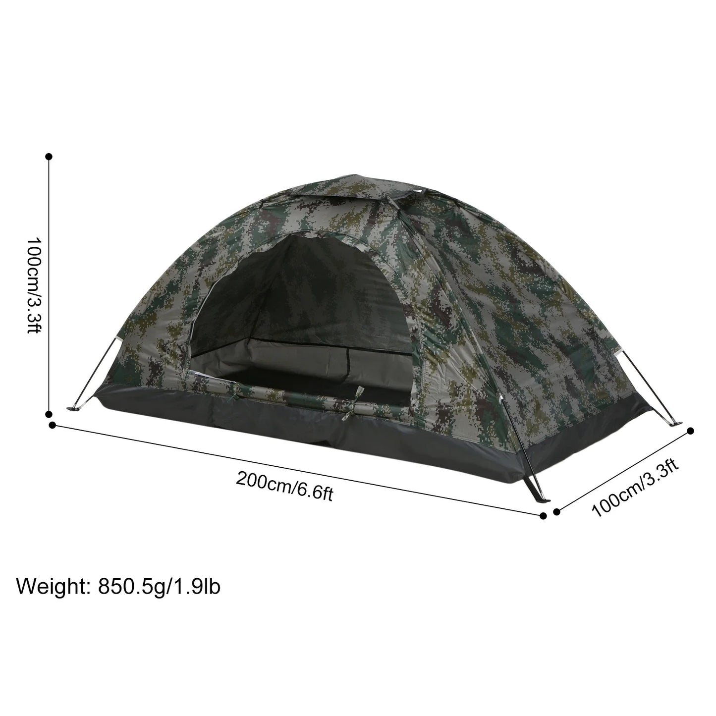 1-Person Camping Tent with Mesh Ventilation Green