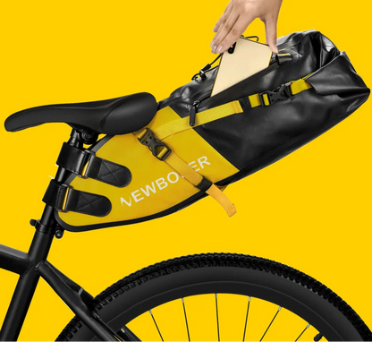 Waterproof 13L Bike Saddle Bag Foldable Rear Tail Trunk Yellow