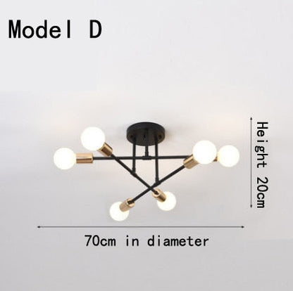 Modern Long Pole Rotating Ceiling Lamp