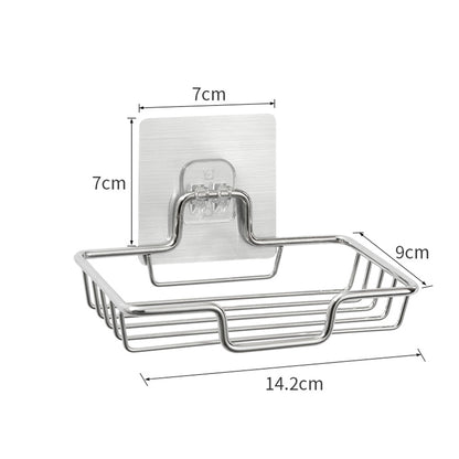 High Quality Soap Rack Wall Mounted Soap Holder Stainless Steel Soap Sponge Dish Bathroom Accessories Soap Dishes Self Adhesive