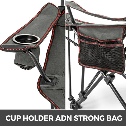 Outdoor Folding Camp Chair with Backrest & Footrest