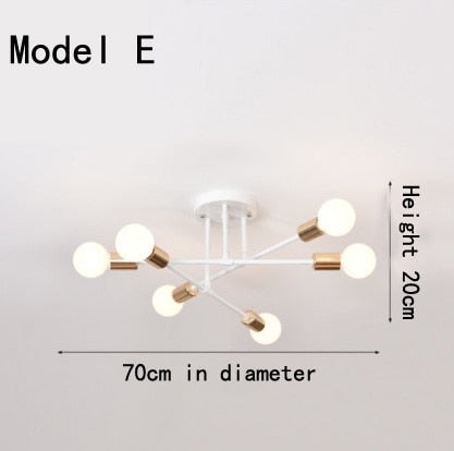 Modern Long Pole Rotating Ceiling Lamp