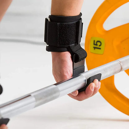 PowerLift Hook Grips with Wrist Wraps & Hand-Bar Straps